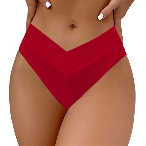Snapklik Womens V Cut High Waisted Bikini Bottom High Leg Cut