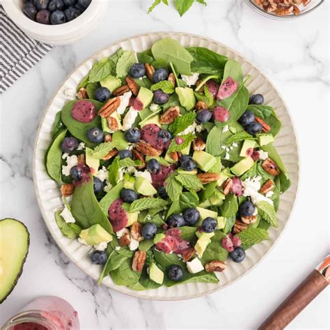 Spinach Blueberry Salad With Blueberry Vinaigrette