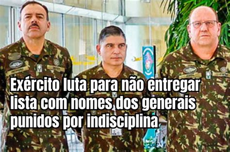 Exército briga para manter sigilo da lista nomes de generais