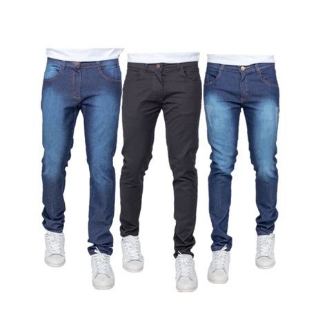 Kit 3 Calça Jeans Sarja Masculina Skinny Slim Colorida 2022 Novo Faz