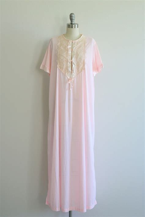 Pink Robe Nightgown Vintage S Lingerie Size Small Gem