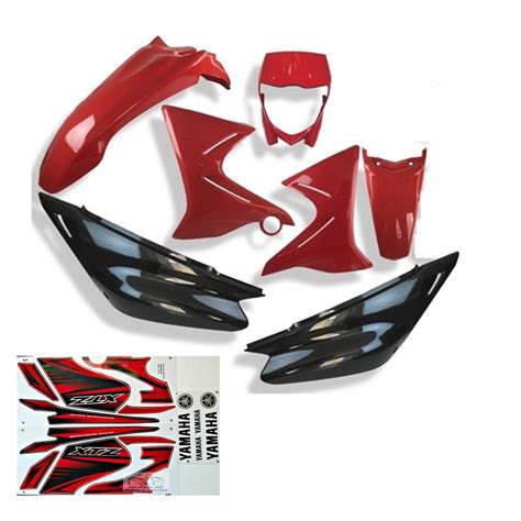 Kit Plástico Carenagem Yamaha Xtz 125 2011 Vermelha Adesivos