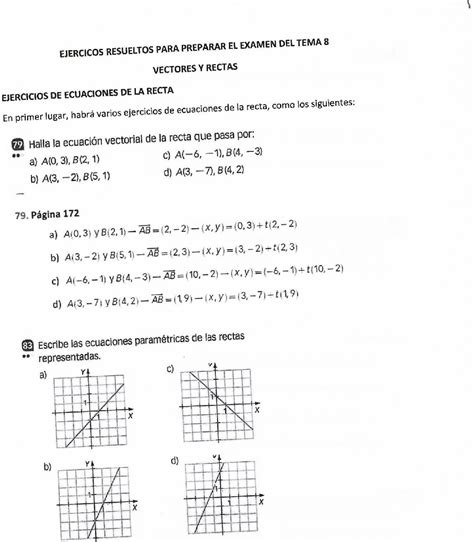 Solution Ejercicios Resueltos Pr Ctica Vectores Y Rectas Matem Ticas