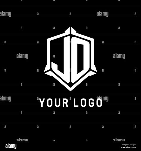 Jo Logo Initial With Shield Shape Design Style Vector Graphic Stock Vector Image And Art Alamy