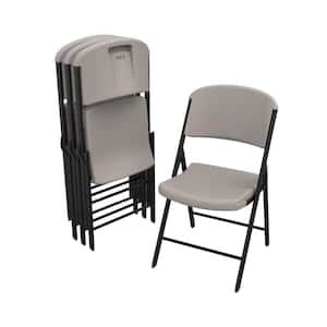 Lifetime Black Plastic Seat Outdoor Safe Folding Chair Set Of