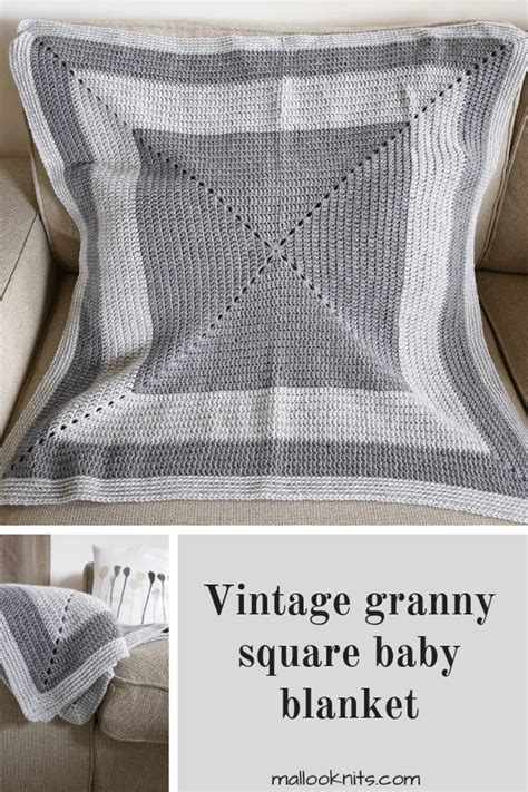 Vintage Crochet Granny Square Baby Blanket - mallooknits.com