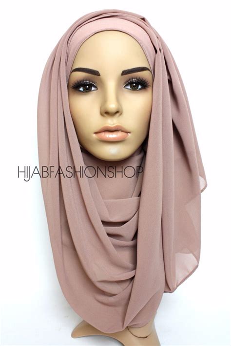 Nude Rose Crepe Chiffon Hijab Hijab Fashion Shop