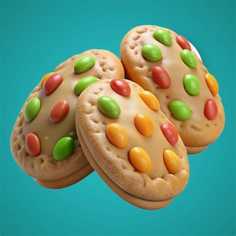 Premium PSD 3D Chocolate Chip Cookies Isolated