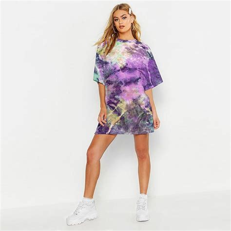 Long Design Oversized Tie Dyeing T Shirt For Women