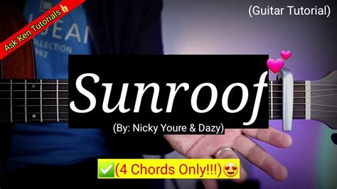 Sunroof Nicky Youre Day 4 Chords Only Guitar Tutorial YouTube