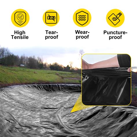 Vevor Pond Liner X Ft Mil Pond Liners For Outdoor Ponds