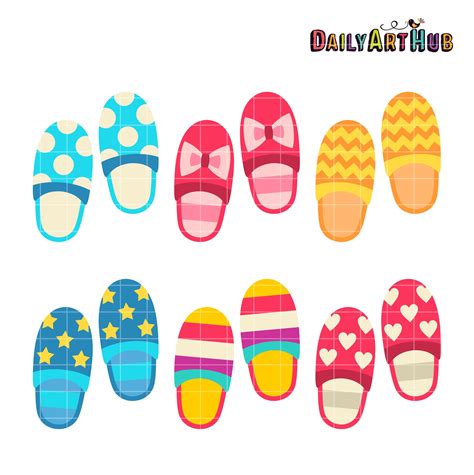 Bedroom Slippers Clip Art Set Daily Art Hub Graphics Alphabets