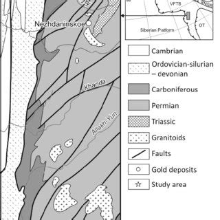 Geological Sketch Map Of The Central Part Of The South Verkhoyanye The