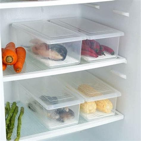 Raawan Food Storage Container With Removable Drain Plate And Lid Fridge