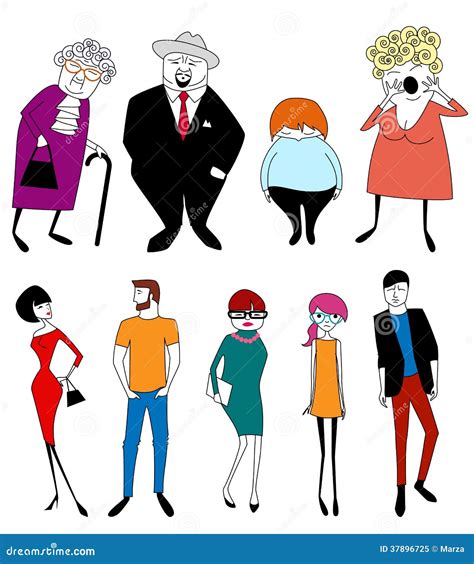 Personnages De Dessin Animé Illustration De Vecteur Illustration Du
