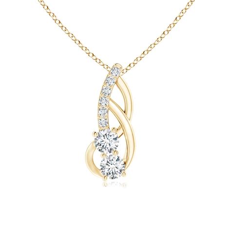 Diamond Infinity Knot Pendant With Puffed Heart Angara