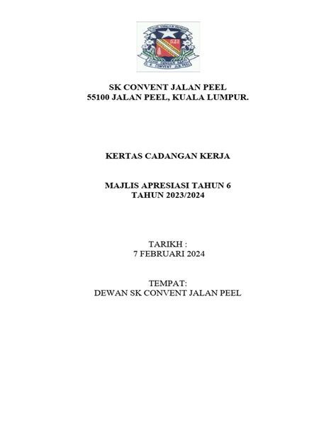 Majlis Apresiasi Tahun 6 2022 Kertas Kerja Pdf