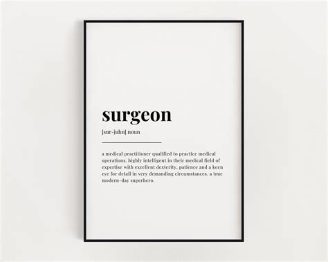 Instant Download Printable Wall Art Surgeon Definition Meaning Surgeon T Digital Download