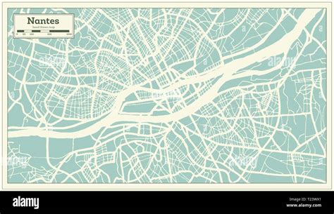 Nantes France City Map In Retro Style Outline Map Vector Illustration