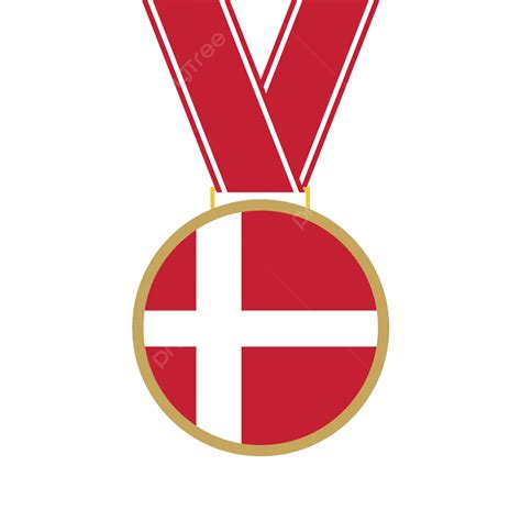 Medal Flag Design Template Denmark Vector Medal Icon Flag Medal