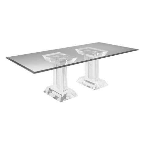 Encore Furniture Gallery Spectrum Lusaka Lucite Dining Table Bases With Glass Top