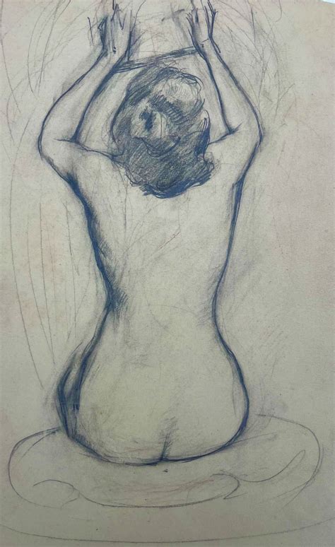 Seated Nude With Hands Raised Modern British Art Gallery
