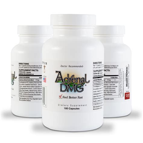 Adrenal Dmg 180 Capsules Fight Adrenal Fatigue Chronic Fatigue Syndrome Fibromylagia