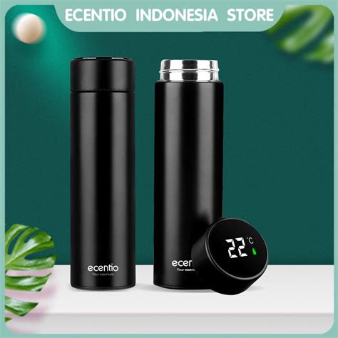 Jual Ecentio Botol Minum Termos Air Panas Tumbler Stainless LED Digital