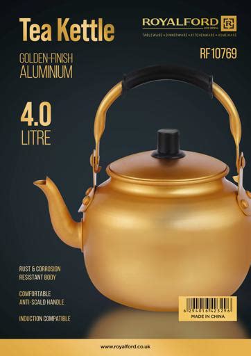 Royalford 4 Litre Aluminium Tea Kettle Golden