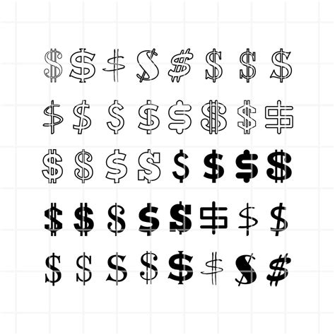 Dollar Sign Svg Bundle Dollar Sign Clip Art Dollar Sign Cut Files Svg