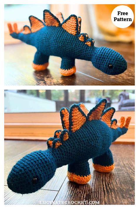 Colorful Stegosaurus Amigurumi Free Crochet Pattern