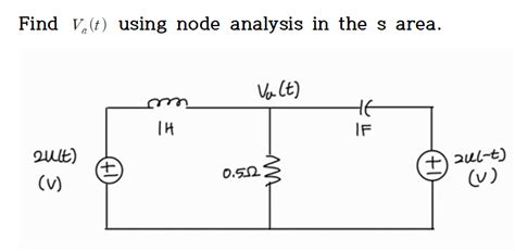 Solved Find Va T Using Node Analysis In The S Area Chegg