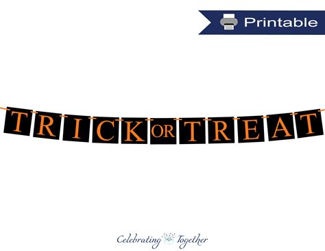 Printable Trick or Treat Banner - DIY Halloween Decoration ...