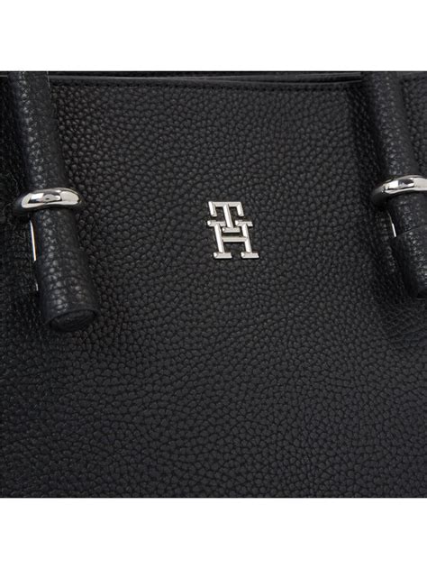 Tommy Hilfiger Handtasche Th Emblem Satchel Aw Aw Schwarz Modivo At