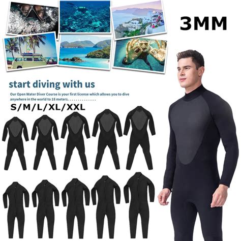 3mm Mens Wetsuit S Xl Full Bodysuit Super Elasticity Diving Suit For Swimming Surfing Snorkeling