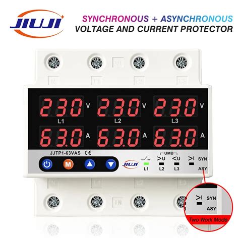 Phase P N Din Rail Voltmeter Ammeter Adjustable Over And Under