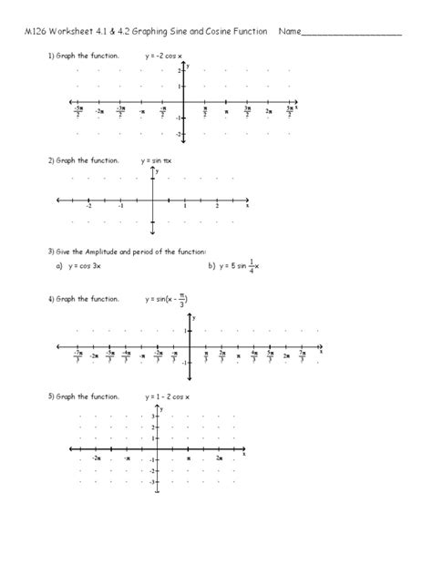 Graphing Sine And Cosine Functions Worksheet Sustainableal