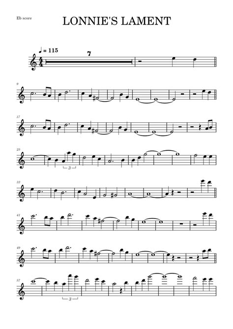 Lonnies Lament John Coltrane Alto Sax And Electronics Sheet Music For Saxophone Alto Solo