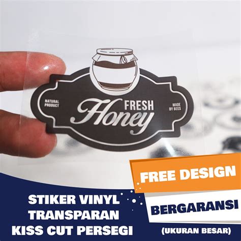 Jual Cetak Stiker Vinyl Transparan Label Sticker Bening Anti Air