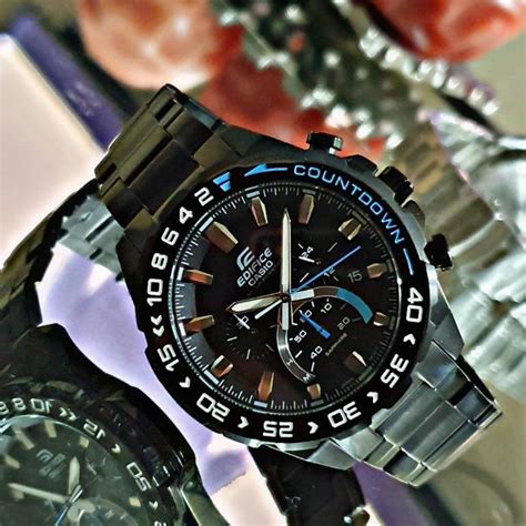 Casio Edifice Solar Sapphire Chronograph Watch Black EFS S550PB 1AV