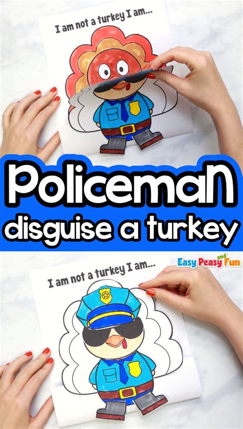 Disguise a Turkey as a Police Officer Printable Template - Easy Peasy ...