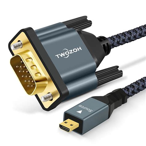 Amazon Twozoh Micro Hdmi To Vga Cable Ft Gold Plated Braided