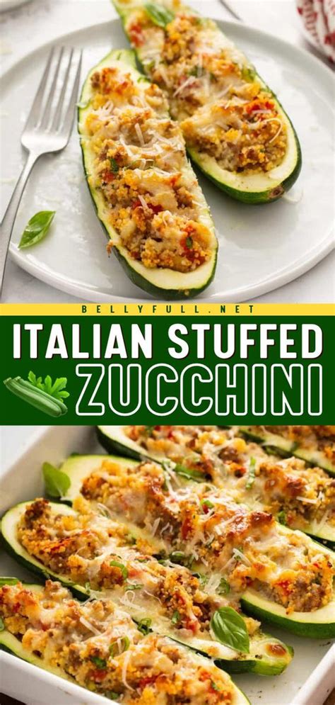 Stuffed Zucchini Recipe With Sausage Belly Full Zucchini Side