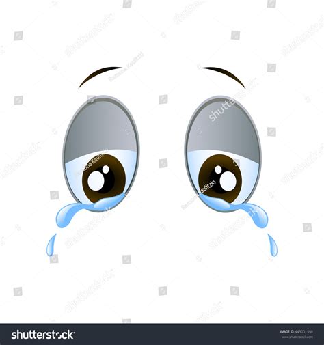 Vector Illustration Sad Crying Cartoon Eyes Vector Có Sẵn Miễn Phí