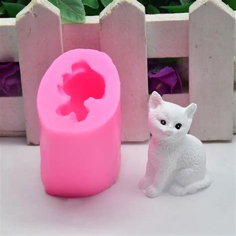 D Cat Resin Mold White Cat Silicone Mold Super Cute Cat Etsy