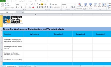 Get Swot Analysis Template Excel - Excel TMP