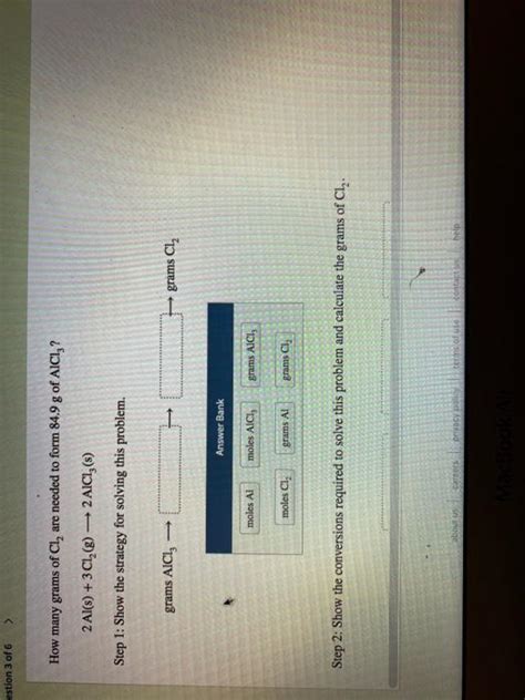 Solved Estion 3 Of 6 How Many Grams Of Cl Are Needed To Chegg