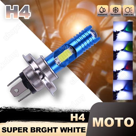 1 Pç Farol De Motocicleta Super Brilhante H4 H6 BA20D Lâmpada LED Alta