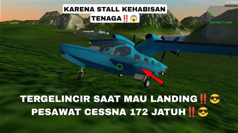 Tergelincir Saat Mau Landing‼️😎 Pesawat Cessna 172 Jatuh‼️😎 Turboprop