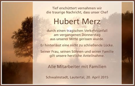 Traueranzeigen Von Hubert Merz Trauer HNA De